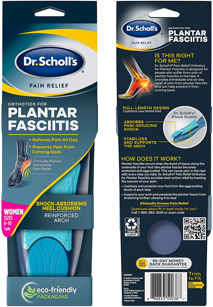 Dr. Scholl's Pain Relief Orthotics for Plantar Fasciitis Women, 1 pair