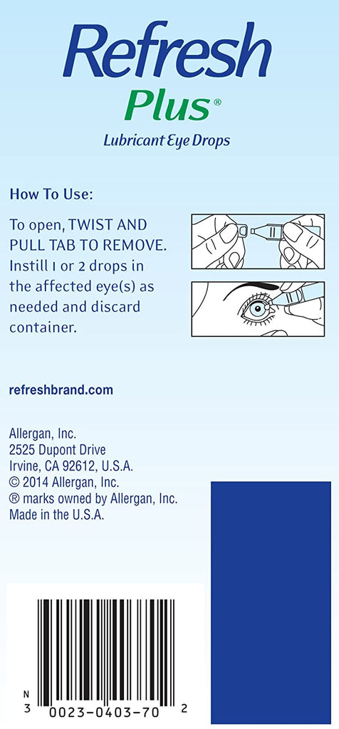 Refresh Plus® Lubricant Eye Drops - Single-Use Containers